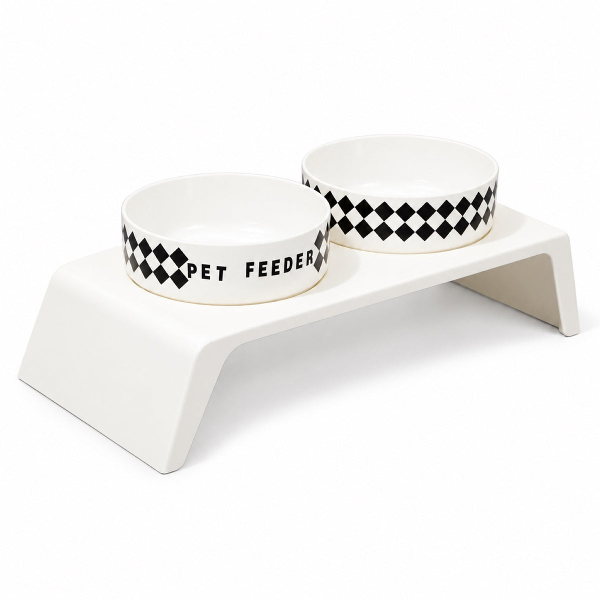 DPbowl11 repaired white grid plastic double bowl image 1 - DPbowl11-repaired-20261009.jpg