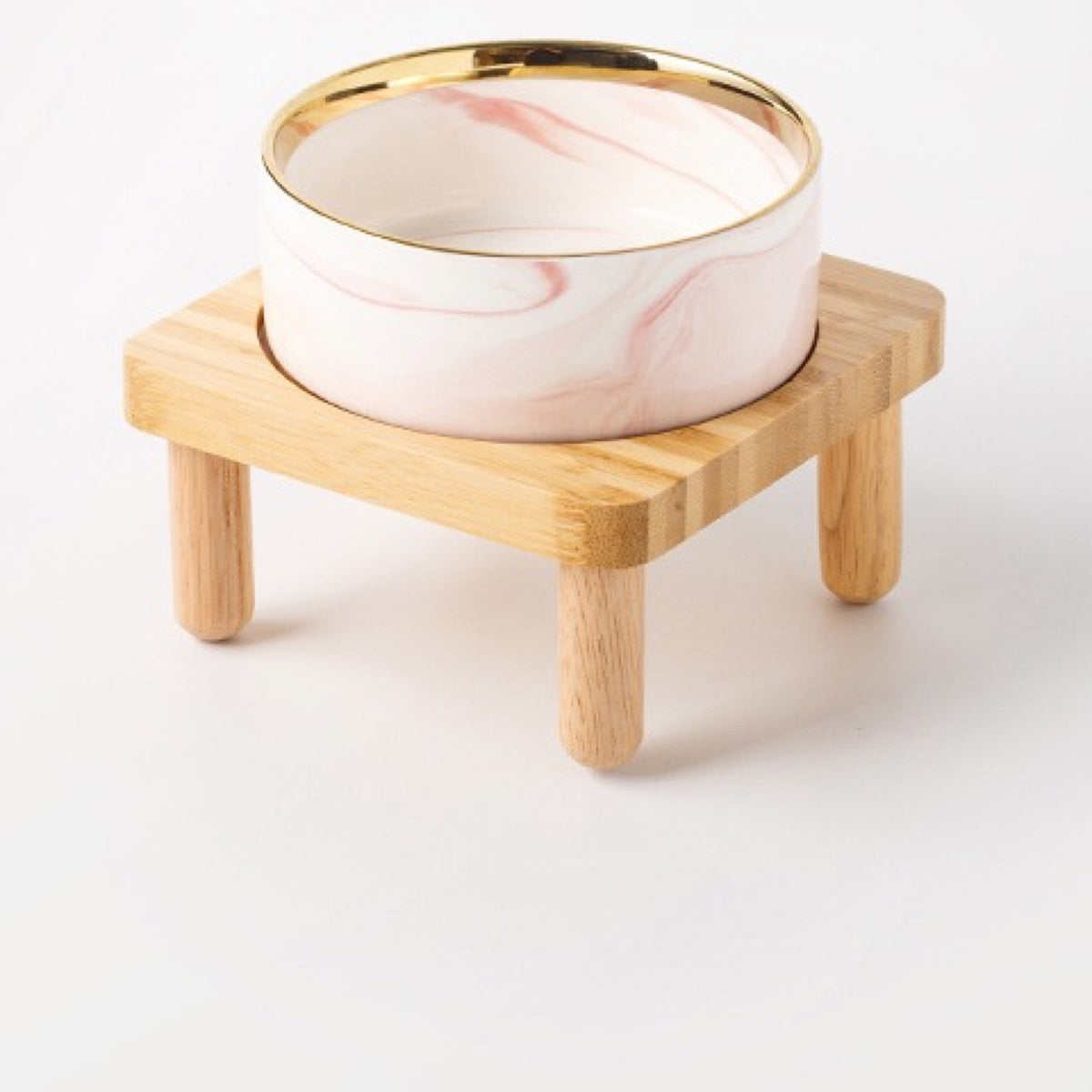Raised Ceramic Pet Bowl with Single Bamboo Stand, 40 Options, By GAVPEPY image 37 - DPbowl38-Pink-13CM-1pc-StraightRim-V39.jpg