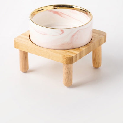 Raised Ceramic Pet Bowl with Single Bamboo Stand, 40 Options, By GAVPEPY image 37 - DPbowl38-Pink-13CM-1pc-StraightRim-V39.jpg