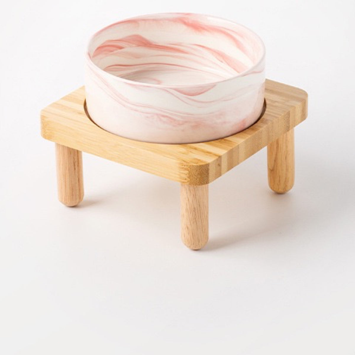 Raised Ceramic Pet Bowl with Single Bamboo Stand, 40 Options, By GAVPEPY image 36 - DPbowl38-Pink-15-7CM-1pc-StraightRim.jpg