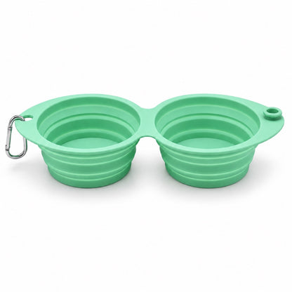 Foldable Dual-Use Silicone Pet Bowl, 7 Colors, By GAVPEPY image 13 - DPbowl41-Green.jpg