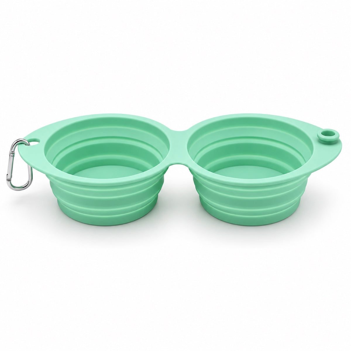 Foldable Dual-Use Silicone Pet Bowl, 7 Colors, By GAVPEPY image 10 - DPbowl41-LightAqua.jpg