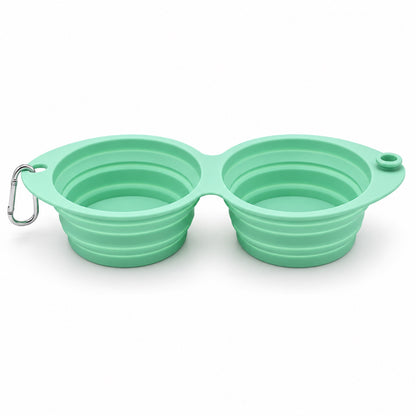 Foldable Dual-Use Silicone Pet Bowl, 7 Colors, By GAVPEPY image 10 - DPbowl41-LightAqua.jpg