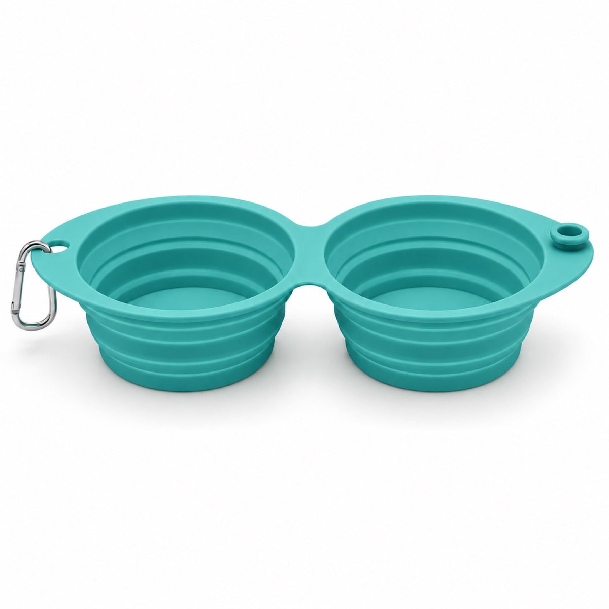 Foldable Dual-Use Silicone Pet Bowl, 7 Colors, By GAVPEPY image 9 - DPbowl41-Teal.jpg