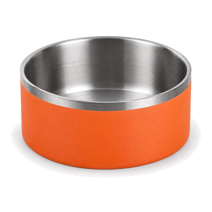 GAVPEPY Stainless Steel Deep Pet Bowl, 18 x 18 x 8 cm or 20 x 20 x 9 cm, orange outer finish, for Everyday Dog and Cat Meals or Water at Home, deep rounded bowl with a stainless interior; a practical feeding setup for daily pet-care routines image 9 - DPbowl42-20X20X9CM.jpg