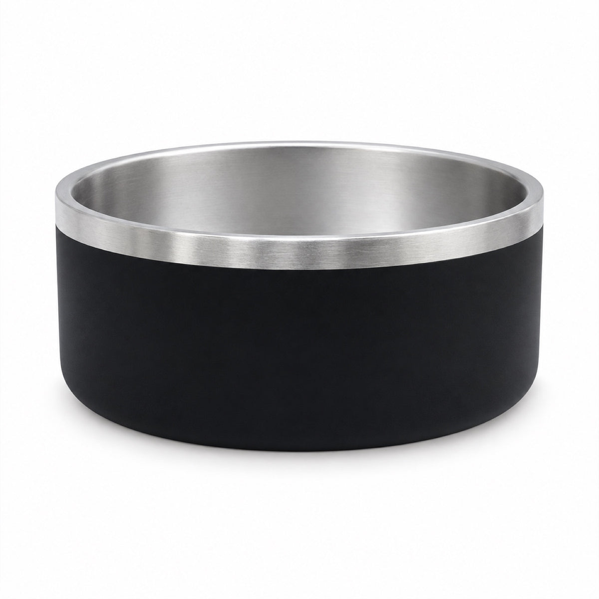 GAVPEPY Stainless Steel Pet Feeding Bowl, 14, 18 or 22 cm diameter, Red, Black, Blue, Green or White, for Everyday Dog and Cat Meals or Water at Home, wide rim and colored outer finish; a practical feeding setup for daily pet-care routines image 13 - DPbowl43-Black-22CM.jpg