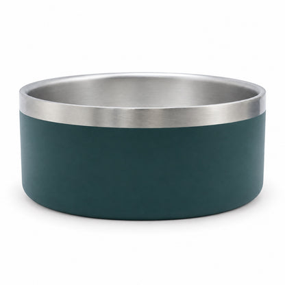 GAVPEPY Stainless Steel Pet Feeding Bowl, 14, 18 or 22 cm diameter, Red, Black, Blue, Green or White, for Everyday Dog and Cat Meals or Water at Home, wide rim and colored outer finish; a practical feeding setup for daily pet-care routines image 18 - DPbowl43-Green-18CM.jpg