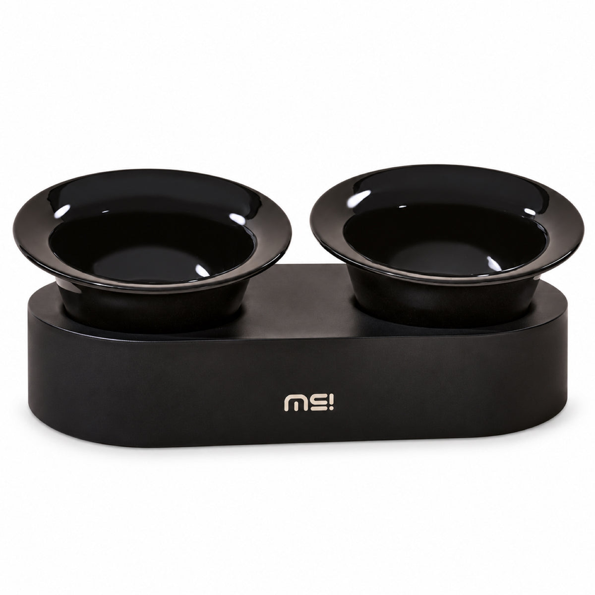 GAVPEPY Ceramic Raised Pet Bowl Collection, up to 34.5 x 15 x 12.8 cm for the paired set, seven pictured color and package options, for Everyday Dog and Cat Meals or Water at Home, raised ceramic feeding bowls in single- or double-bowl image 10 - DPbowl47-Black.jpg