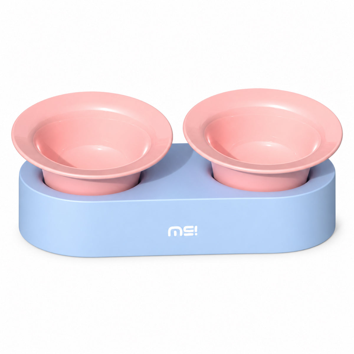 GAVPEPY Ceramic Raised Pet Bowl Collection, up to 34.5 x 15 x 12.8 cm for the paired set, seven pictured color and package options, for Everyday Dog and Cat Meals or Water at Home, raised ceramic feeding bowls in single- or double-bowl image 11 - DPbowl47-Pink-Blue.jpg