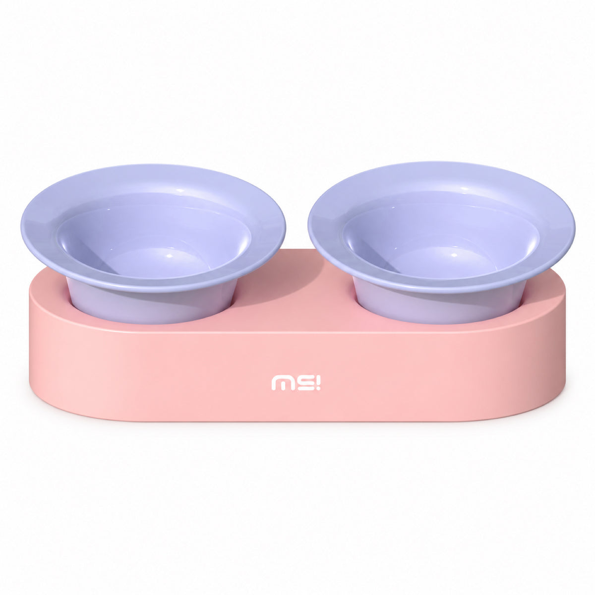 GAVPEPY Ceramic Raised Pet Bowl Collection, up to 34.5 x 15 x 12.8 cm for the paired set, seven pictured color and package options, for Everyday Dog and Cat Meals or Water at Home, raised ceramic feeding bowls in single- or double-bowl image 12 - DPbowl47-Pink.jpg