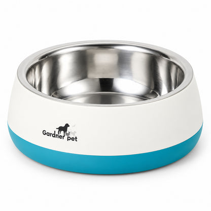 GAVPEPY Stainless Steel Pet Feeding Bowl, 22 cm diameter, Gray, Red or Green exterior, for Everyday Dog and Cat Meals or Water at Home, wide open bowl with colored outer base; a practical feeding setup for daily pet-care routines image 10 - DPbowl55-Green.jpg