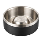 GAVPEPY Stainless Steel Paw-Pattern Slow Feeder Bowl, 17 or 20 cm diameter, 11 finishes including Black, Pink, Green, Navy Blue, White, Orange, Red, Blue, Mint Green, Gray and Steel, for Everyday Dog and Cat Meals or Water at Home, raised paw-shaped