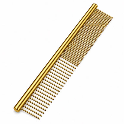 115 mm Dual-Density Metal Pet Face Comb, 4 Colors, By GAVPEPY image 9 - DPbrush1-Gold-Bagged.jpg