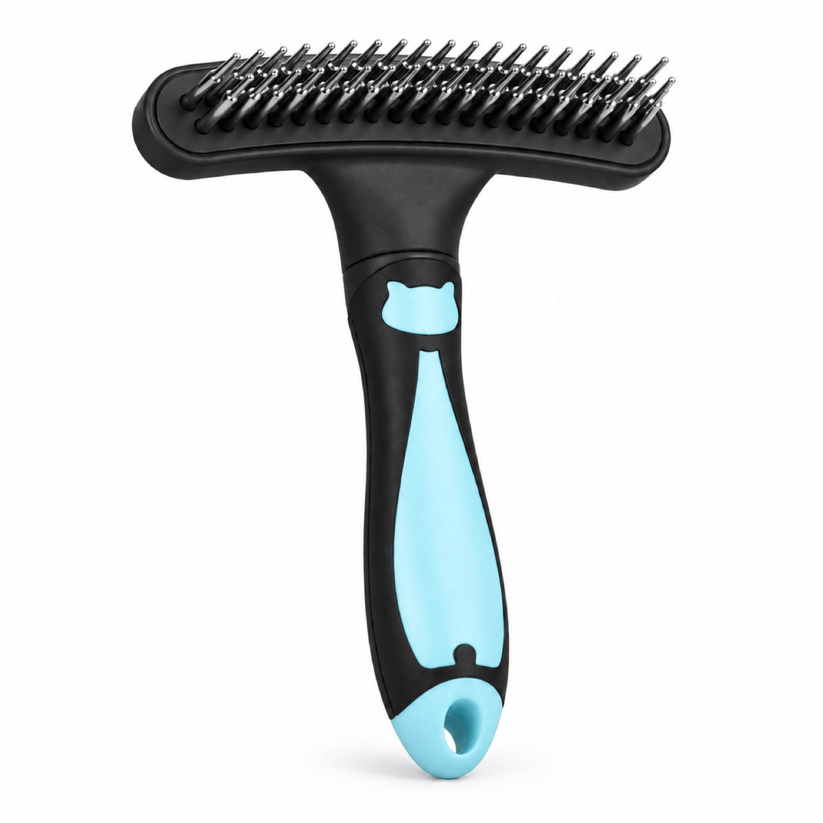 Double-Row Pet Grooming Rake, 5 Colors, By GAVPEPY image 8 - DPbrush13-Blue-V5.jpg