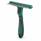 GAVPEPY Steel Flexible-Pin Pet Grooming Rake, 2 Sizes and 2 Colors for Coat Brushing, Loose-Hair Removal and Routine Grooming, Sizes Large and Small, Colors Green and Purple, for At-Home Grooming for Dogs and Cats