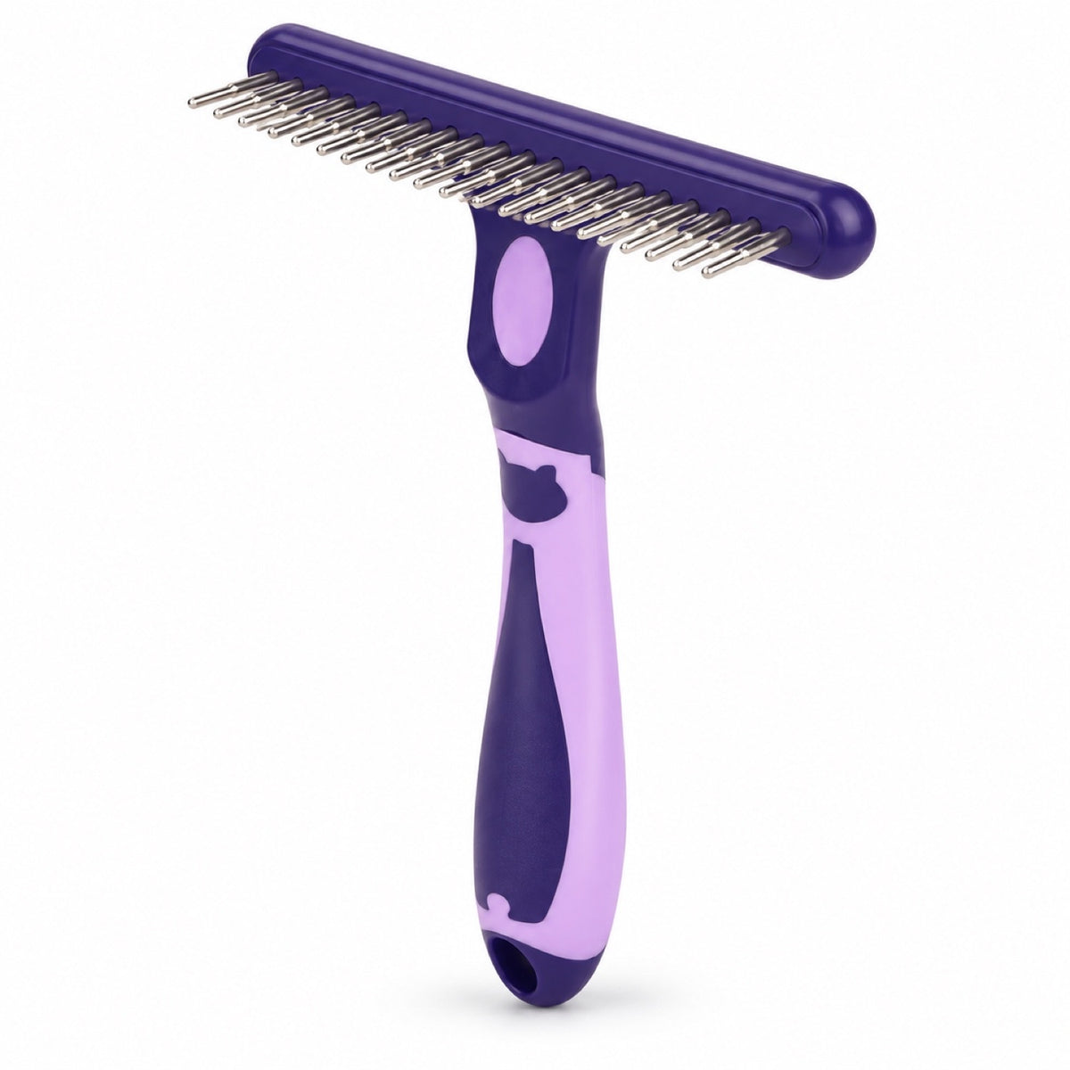 Flexible-Pin Pet Grooming Rake, 2 Sizes and 2 Colors, By GAVPEPY image 10 - DPbrush20-Purple-LARGE.jpg