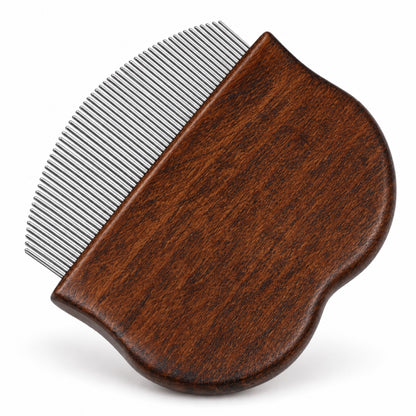 60-Tooth Wooden Pet Flea Comb, 2 Designs and 3 Finishes, By GAVPEPY image 9 - DPbrush22-Variant2.jpg