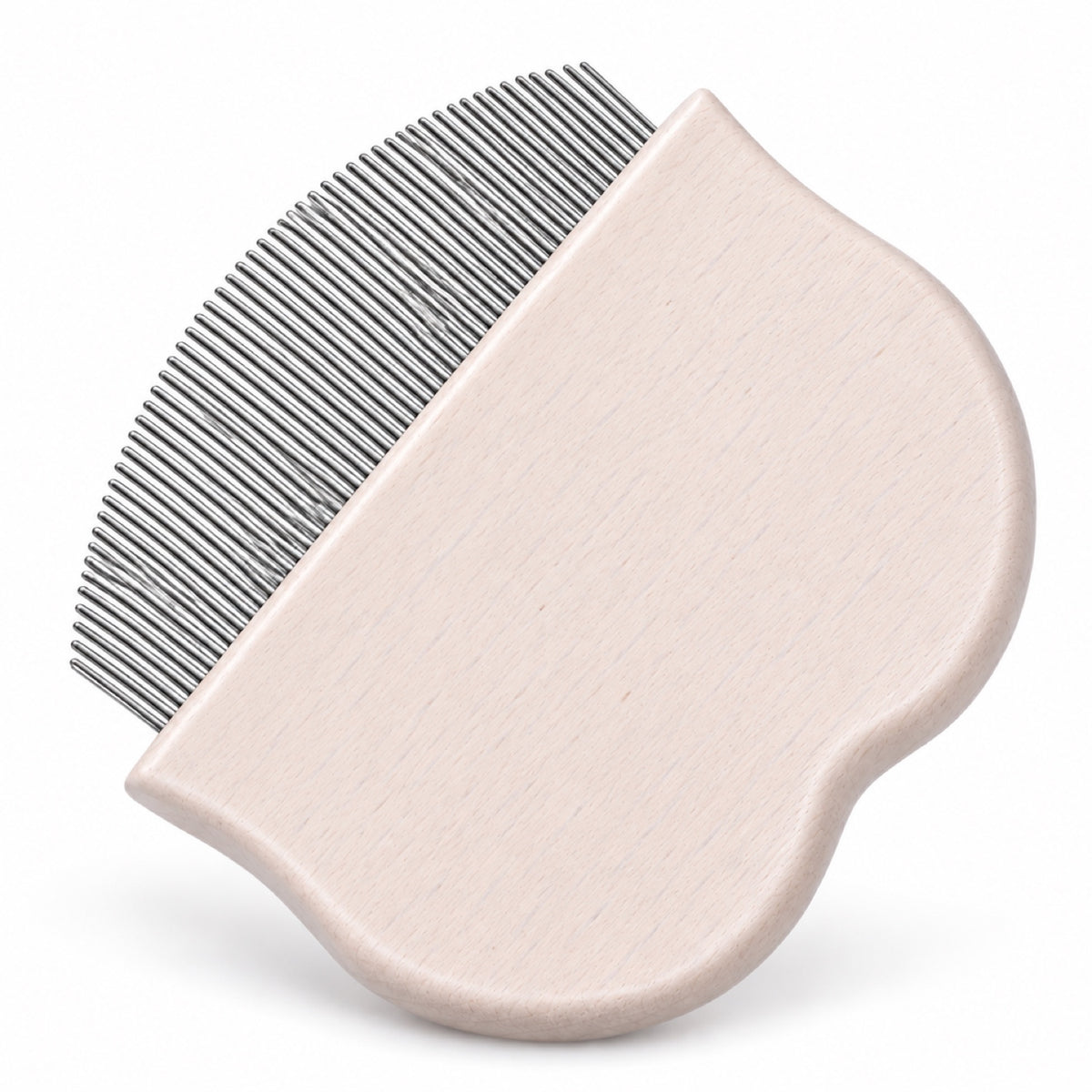 60-Tooth Wooden Pet Flea Comb, 2 Designs and 3 Finishes, By GAVPEPY image 13 - DPbrush22-White.jpg