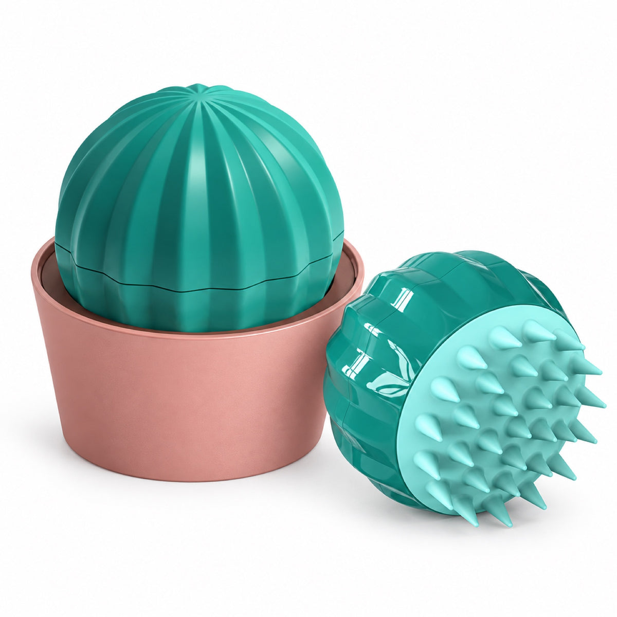 Silicone Cactus Pet Bath Brush, Green, By GAVPEPY image 8 - DPbrush30-Green.jpg