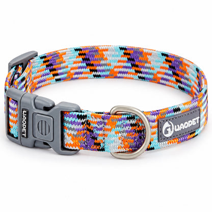 GAVPEPY Nylon Reflective Patterned Dog Collar, Sizes XS, S, M, L, 6 color or pattern options, for neighborhood walks, park visits and daily dog wear; an adjustable neckwear option for supervised walks and everyday outings image 12 - DPcollar1-Galaxy-XS-CollarOnly.jpg