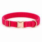 GAVPEPY Fabric Velvet-Look Dog Collar, Sizes 1-5 X 24-5-35 cm, 2-0 X 30-45 cm, 2-5 X 36-55 cm, Rose Pink, for neighborhood walks, park visits and daily dog wear; an adjustable neckwear option for supervised walks and everyday outings