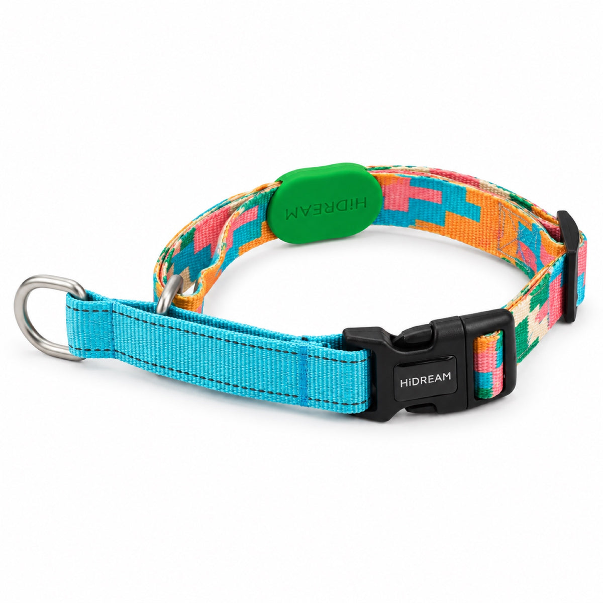 GAVPEPY Polyester Half-Check Dog Collar, Sizes L, M, Sunrise Pattern, Florida Pattern, for neighborhood walks, park visits and daily dog wear; an adjustable neckwear option for supervised walks and everyday outings image 8 - DPcollar21-FloridaPattern-M-CollarOnly.jpg