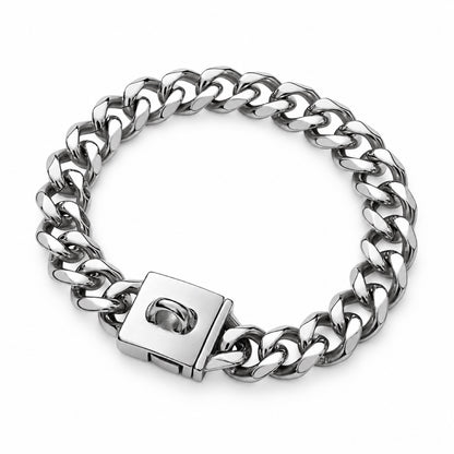 GAVPEPY Stainless Steel Link Dog Collar, 6 size options, Gold, Steel, for daily dog walks and outdoor wear; adjustable neckwear with the selected finish and fit shown in the product photos; review the selected variant photo for details image 8 - DPcollar28-Steel-16-41CM-CollarOnly.jpg