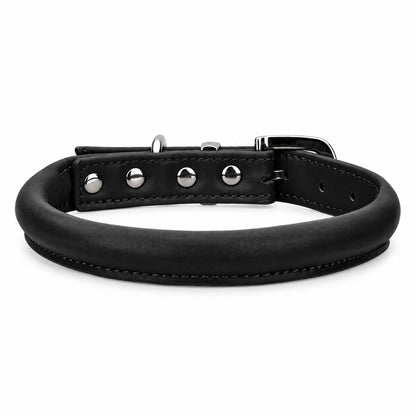 GAVPEPY Leather-style material Padded Dog Collar, Sizes S, M, L, XL, Brown, White, Black, for neighborhood walks, park visits and daily dog wear; an adjustable neckwear option for supervised walks and everyday outings image 9 - DPcollar31-Black-S-CollarOnly.jpg
