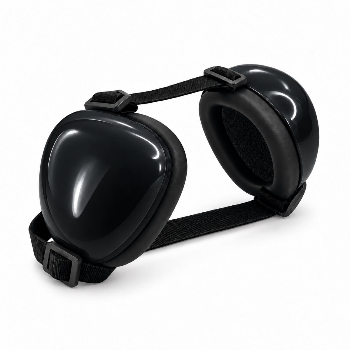 GAVPEPY ABS-Shell Adjustable Dog Ear Muffs, selected S, M and L sizes in Pink, Blue, Orange, Black, Red, Purple, White or Green, for covering canine ears during supervised noisy routines, home, travel, grooming and outdoor events image 11 - DPearmuff1-Black-M.jpg