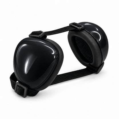 GAVPEPY ABS-Shell Adjustable Dog Ear Muffs, selected S, M and L sizes in Pink, Blue, Orange, Black, Red, Purple, White or Green, for covering canine ears during supervised noisy routines, home, travel, grooming and outdoor events image 11 - DPearmuff1-Black-M.jpg