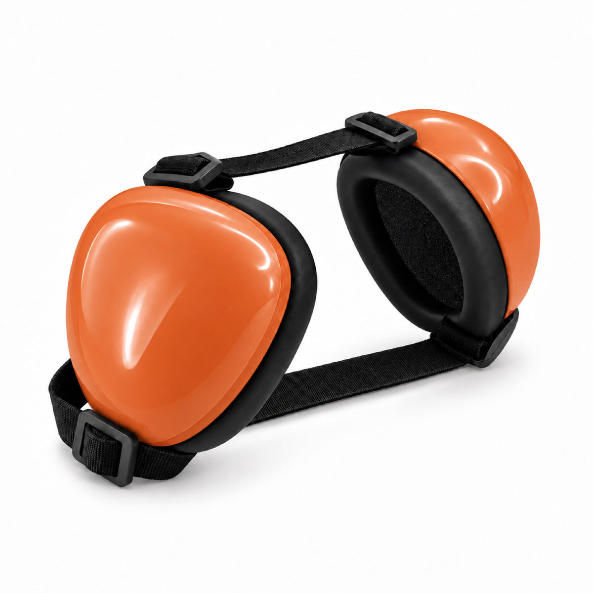 GAVPEPY ABS-Shell Adjustable Dog Ear Muffs, selected S, M and L sizes in Pink, Blue, Orange, Black, Red, Purple, White or Green, for covering canine ears during supervised noisy routines, home, travel, grooming and outdoor events image 10 - DPearmuff1-Orange-M.jpg