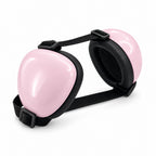 GAVPEPY ABS-Shell Adjustable Dog Ear Muffs, selected S, M and L sizes in Pink, Blue, Orange, Black, Red, Purple, White or Green, for covering canine ears during supervised noisy routines, home, travel, grooming and outdoor events