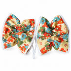 GAVPEPY Cotton Floral Long-Ear Dog Cover, Begonia, Apricot, Lake Blue or Blue patterns in Ear Cover Only or Ear Cover with Neck Cover packages, for keeping long ear hair tidier during meals and supervised daily routines, meals, grooming and daily use