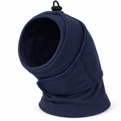 GAVPEPY Fleece-Style B-Shape Dog Head and Neck Wrap, Navy Blue or Purple in S, M, L and XL, for covering ears and neck during supervised cool-weather or noisy routines, walks, home, grooming and travel image 13 - DPearmuff17-NavyBlue-M.jpg
