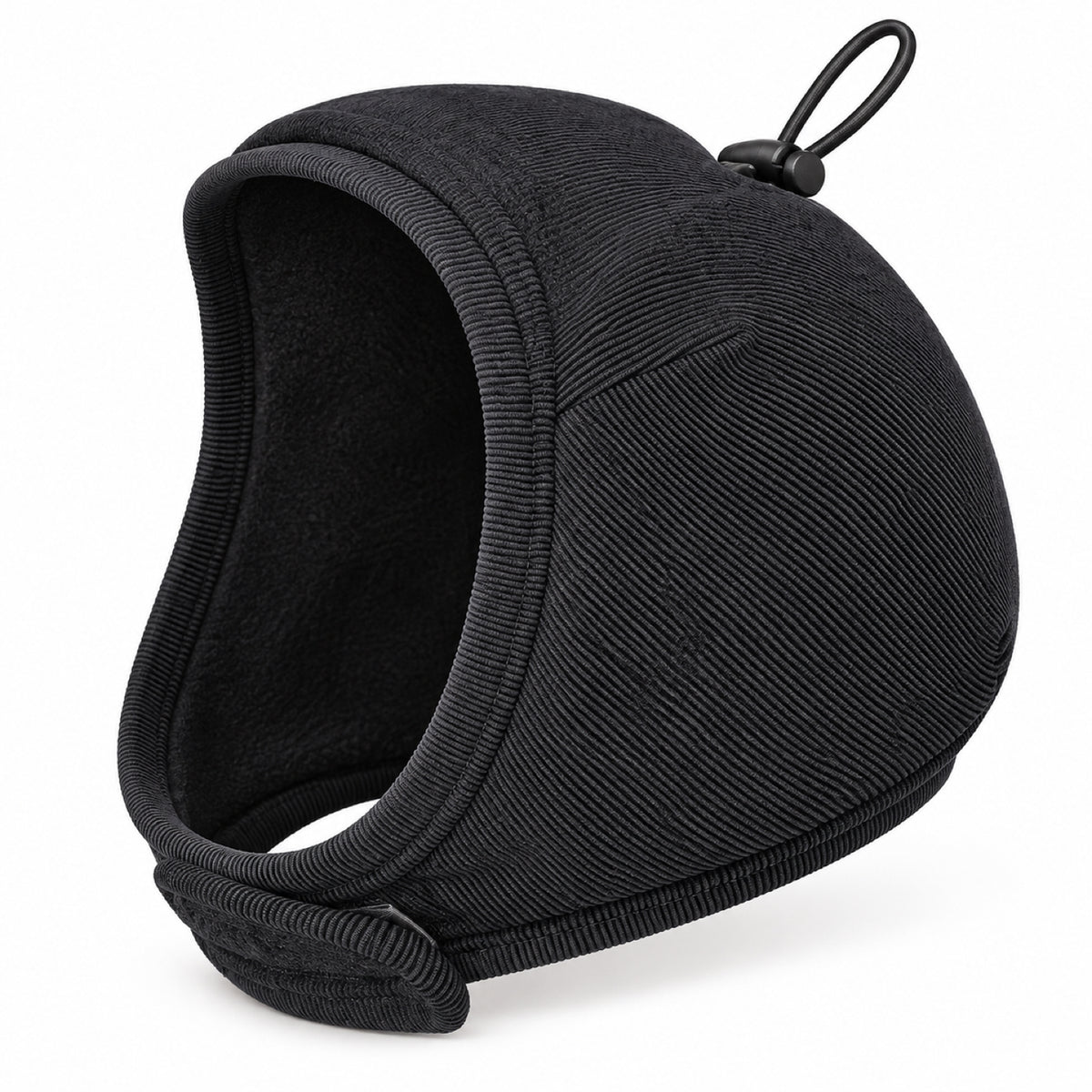 GAVPEPY Polyester Dog Ear Snood, Burgundy, Charcoal or Brown in S, M and L, for covering canine ears during supervised wind, grooming and daily routines, home, travel, grooming and outdoor walks, soft ribbed fabric, an open face and a top adjustment image 12 - DPearmuff19-Charcoal-M.jpg