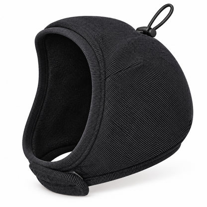 GAVPEPY Polyester Dog Ear Snood, Burgundy, Charcoal or Brown in S, M and L, for covering canine ears during supervised wind, grooming and daily routines, home, travel, grooming and outdoor walks, soft ribbed fabric, an open face and a top adjustment image 11 - DPearmuff19-Charcoal-S.jpg