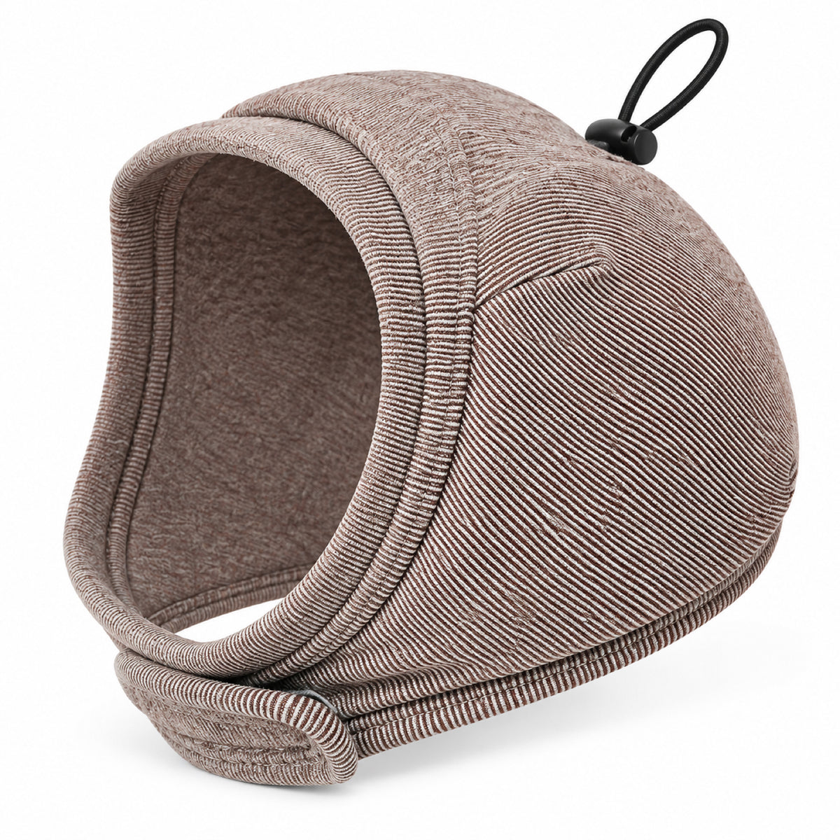 GAVPEPY Polyester Dog Ear Snood, Burgundy, Charcoal or Brown in S, M and L, for covering canine ears during supervised wind, grooming and daily routines, home, travel, grooming and outdoor walks, soft ribbed fabric, an open face and a top adjustment image 16 - DPearmuff19-L.jpg