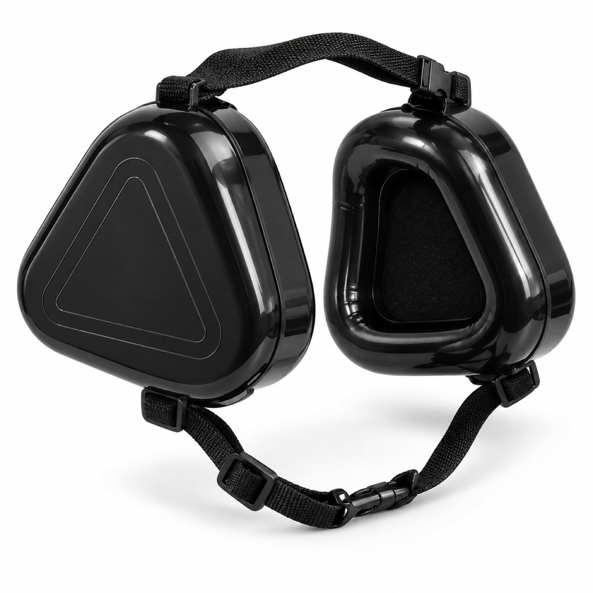 GAVPEPY Adjustable Hard-Shell Dog Ear Muffs, Black or Camouflage color options with an adjustable strap fit, for covering a dog’s ears during supervised exposure to noisy surroundings, grooming, travel and outdoor events image 8 - DPearmuff2-Black.jpg
