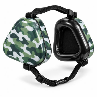 GAVPEPY Adjustable Hard-Shell Dog Ear Muffs, Black or Camouflage color options with an adjustable strap fit, for covering a dog’s ears during supervised exposure to noisy surroundings, grooming, travel and outdoor events image 9 - DPearmuff2-Camouflage.jpg