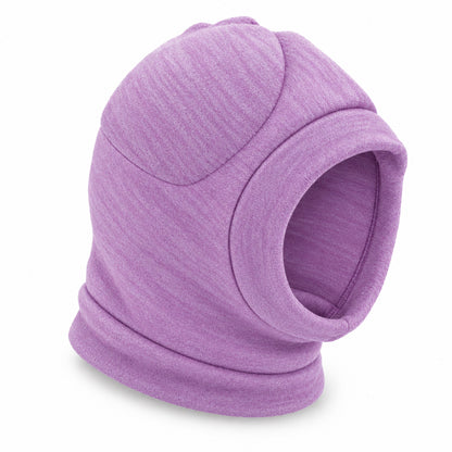 GAVPEPY Polyester Soft Dog Ear Hood, Gray or Purple in S, M, L and XL, for covering canine ears during supervised cold-weather and daily routines, walks, home, grooming and travel, a rounded soft hood, open face and extended lower edge provide the image 13 - DPearmuff22-Purple-M.jpg