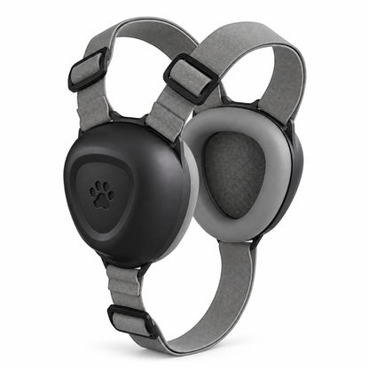 GAVPEPY ABS-Shell Dog Ear Muffs with Wraparound Straps, M or L with Black, Blue, Orange Gradient or Pink ear cups, for covering canine ears during thunderstorms, fireworks and grooming noise, home routines, outdoor events, travel and grooming visits image 9 - DPearmuff3-Black-M.jpg