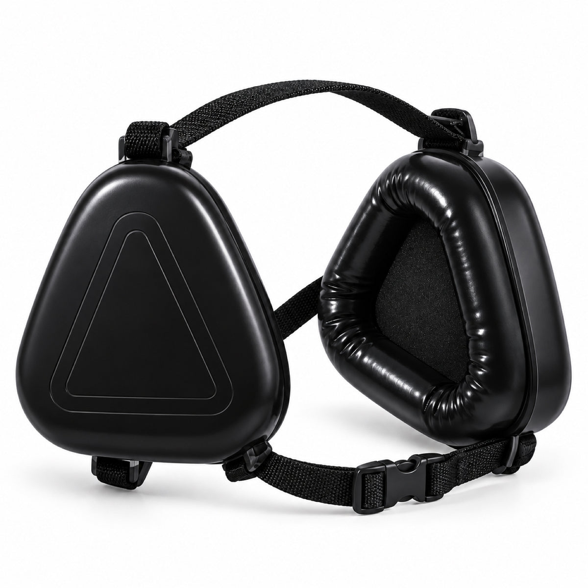 GAVPEPY ABS-Shell Triangular Dog Ear Muffs, Black or Camouflage exterior choices, for covering canine ears during loud surroundings and supervised outings, grooming appointments, outdoor events, travel and home celebrations image 8 - DPearmuff5-Black.jpg