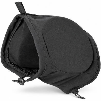GAVPEPY Fleece-Style Dog Ear Cover Hood, Black or Navy Blue in S, M, L and XL, for covering the ears during supervised windy or noisy routines, home, grooming visits, travel and cooler outdoor outings image 9 - DPearmuff9-Black-M.jpg