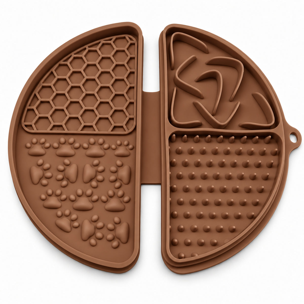 Folding Round Silicone Pet Lick Mat, 3 Colors, By GAVPEPY image 1 - DPlickmat10-Brown.jpg