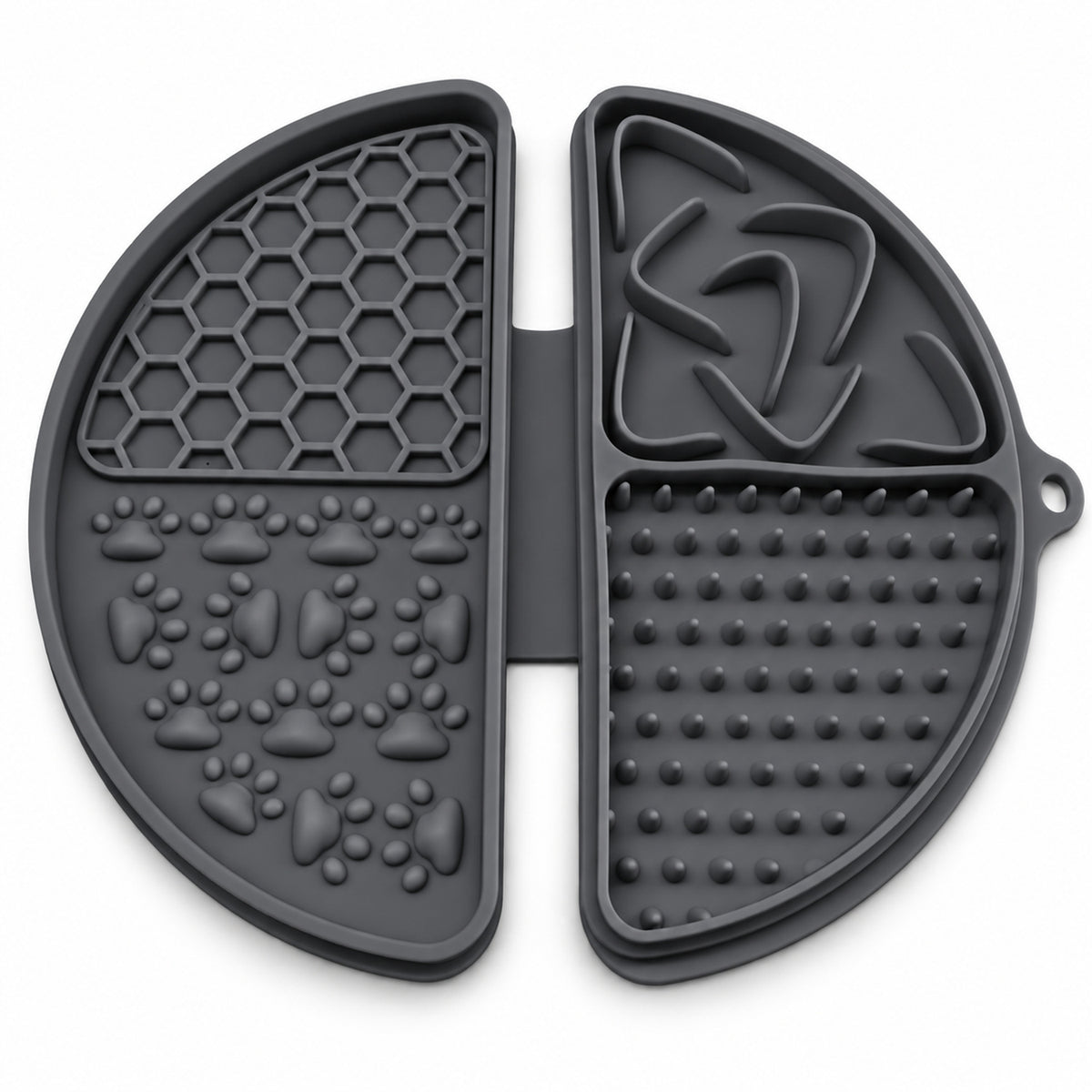 Folding Round Silicone Pet Lick Mat, 3 Colors, By GAVPEPY image 2 - DPlickmat10-DarkGray.jpg