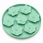 GAVPEPY Rose Pattern Round Silicone Pet Lick Mat for Treat Spreading, Slow Licking and Supervised Enrichment, 6 Color Options, for Home Feeding Areas, Grooming Routines and Quiet-Time Activities, Slow-Feeding Layout Encourages a Measured Pace