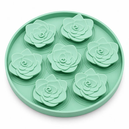 Rose Pattern Round Silicone Pet Lick Mat, 6 Colors, By GAVPEPY image 1 - DPlickmat12-Green.jpg