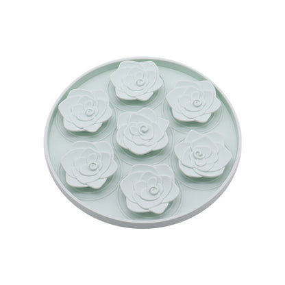 Rose Pattern Round Silicone Pet Lick Mat, 6 Colors, By GAVPEPY image 5 - DPlickmat12-PaleAquaGreen.jpg