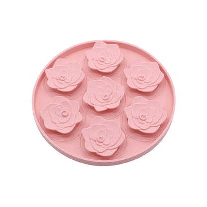 Rose Pattern Round Silicone Pet Lick Mat, 6 Colors, By GAVPEPY image 6 - DPlickmat12-Pink.jpg