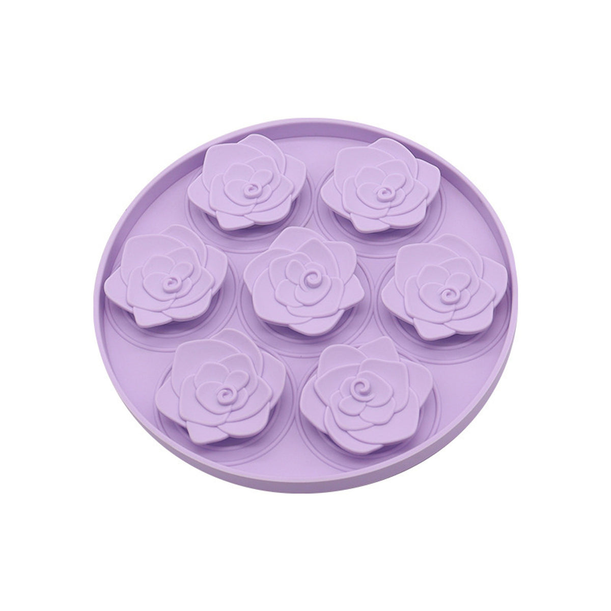 Rose Pattern Round Silicone Pet Lick Mat, 6 Colors, By GAVPEPY image 3 - DPlickmat12-Purple.jpg